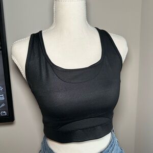 Nike Metallic Black Racerback Sports Bra